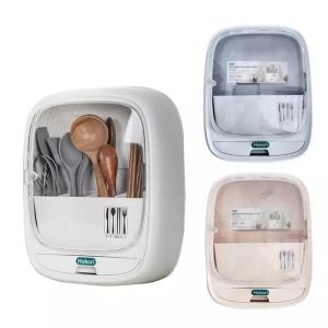 Tủ Đựng Đũa Muỗng HOKORI Nhựa VIỆT NHẬT Cao Cấp 6788 - Kèm Miếng Dán Tường Nắp trong Khay Nước