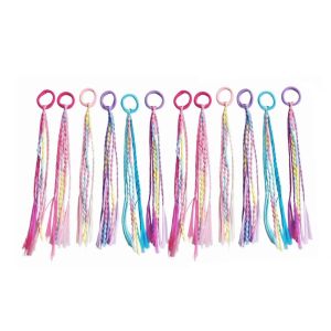 YOUTH HOME 12pcs High-Elasticity Band Kids Bubble Braids Tangle-Free Design Vibrant Gradient Colors Braided Hair Extensions Toddler Hair Accessories Eco-friendly Materials Colorful Ponytail Holders Daily School Hairstyles