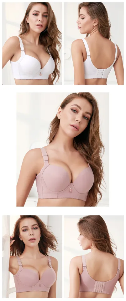 Bra Front Closure Solid Color Plus Size Sexy Push Up Brassiere