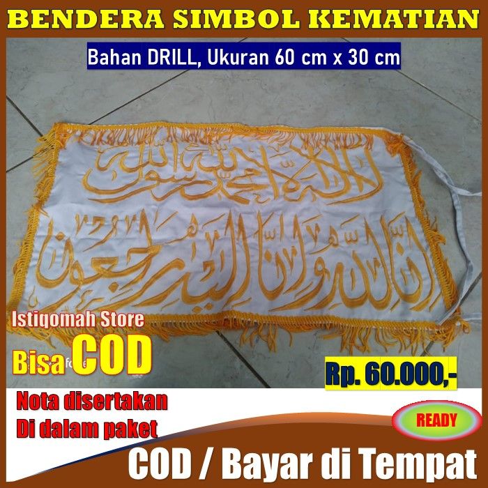 Simbol Bisa Cod Bisa COD - Bendera untuk Simbol Kematian Warna Putih Ukuran 60 cm x 30 ...