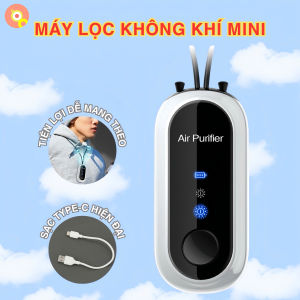 Máy Lọc Không Khí Mini Đeo Cổ Air - Công Nghệ Ion Âm Loại Bụi Mịn Vi Khuẩn Hiệu Quả Nhỏ Gọn Tiện Lợi Sạc Nhanh Type-C