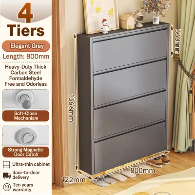 Steel shoe cabinet ultra-thin shoe cabinet 12.2 cm strong waterproof and rustproof. Can be used both indoors and outdoors. 1 year warranty.