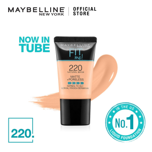 Maybelline Fit Me Matte + Poreless Liquid Foundation - SPF 22 18ML 16H Longwear Foundation Blurs Pores Oil-Free Tube 18ml