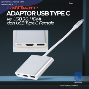 Taffware USB Type C 3.1 to USB 3.0 HDMI USB Type C - HPQ1034 - Silver