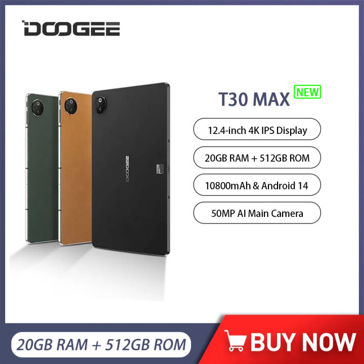 DOOGEE T30 Max Tablet Android 14 20GB(8+12) 512GB 12.4" 4K 50MP Camera