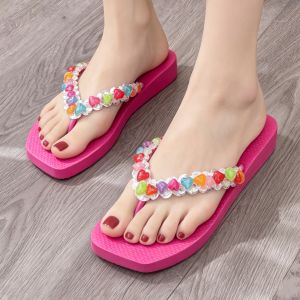 Women Glitter Bead Decor Flipflops | Magandang Sandalyas Babae Pang-araw-araw at Beach Outfit Slippers