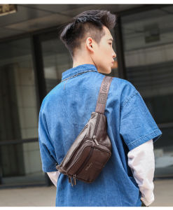 Mens Genuine Leather Waist Bag Waist Pack Waist Bag Fanny Pack Belt Bag For Phone Pouch