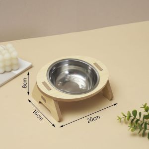 Pet Bowl with Stand Dog Cat Stainless Steel Double Bowl Food Water Feeder Spine Protection Pet Dispenser Kucing