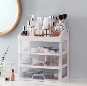 Rak Kosmetik 3 Laci MINI 3 Susun Rak Make Up Susun Plastik 3 Laci Rak Serbaguna 3 Susun Mini
