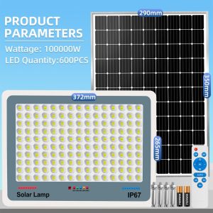 10000W BUY1 TAKE 1 Solar Light  Outdoor IP67 Waterproof Led Solar Flood Light Street Lamp With Remot