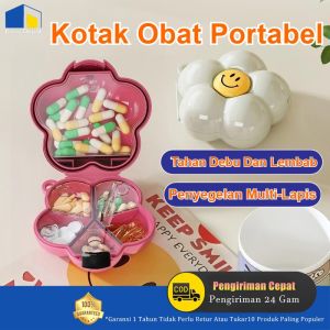 Kotak Obat Portabel Tertutup Rapat Kotak Obat Portabel Multifungsi Kotak Penyimpanan Obat Gaya Dopamin Kotak Obat Bunga Mini