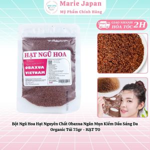 Bột Ngũ Hoa Hạt Nguyên Chất Obaxua Ngăn Mụn Kiềm Dầu Sáng Da Organic Túi 75gr - HẠT TO