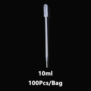 100Pcs Disposable Pastic Transfer Pipette 1/2/3/5/10ml Graduated Laboratory Pipette