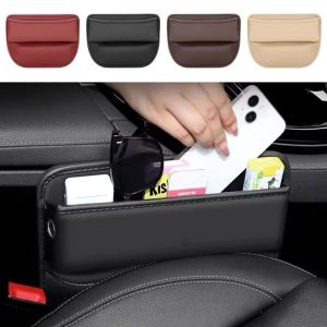 Q-1151 STORE Portable Car Seat Gap Organizer Multifunction PU Leather Crevice Side Storage Pocket Durable Wallet Key Card Accessories Storage Box Universal