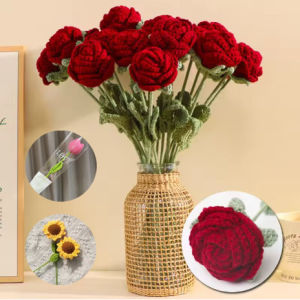 Crochet Flower bouquet Rose sunflower tulip flower bouquet for Mothers Day Valentines Day Gift