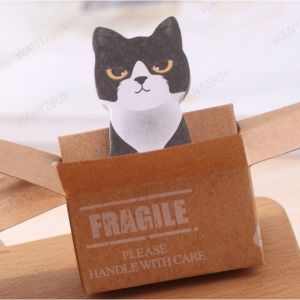 UMI 3D Cat Box Student Stationery Bookmark Stick On Note Marker Sticky Message Note Memo Pad Office School Supplies 留言便利贴