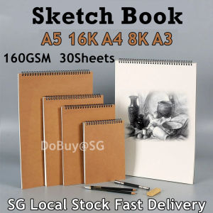 🔥SG LOCAL STOCK🔥Sketch Book A5 16K A4 8K A3 Thick Paper 160GSM 30Sheets