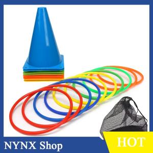 [NYNX] Bên Trò chơi Vòng quăng trò chơi lễ hội Combo Set mềm nhựa cones Vòng quăng trò chơi ném trò chơi đồ chơi cho Kid người lớn