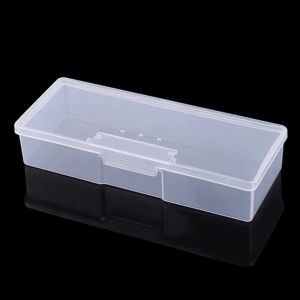 LETIGO Transparent Nail Art Storage Box Plastic Rectangle Shape Nail Accessories Organizer Multi-purpose Empty Storage Nail Tool Container for Manicure Tools Cosmetic Storage