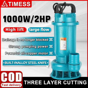 Sewage Submersible Pump Cutting Sewage Pump 220V/1000W Household High Lift Water Booster Pump Jet Pump Cutting Type Water Pump (2HP) Dirty Water Submersible Pump Sewage Agricultural Pump Irrigation Water Pump
