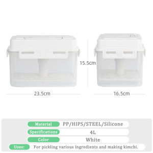 4L Kimchi Jar Container with Seal Kimchi Jar Container Pickle Jar with Press Plate Pickle Jar Leakproof For Gherkin Sauerkraut Olive And Kimchi Storage Container And Fermentation