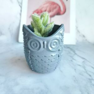 แม่พิมพ์ซิลิโคนกระถางต้นไม้ กระถางนกฮูก พิมพ์ซิลิโคน สําหรับสร้าง กระถางปูนDIY ทรงนกฮูก 7.5 เซน แม่พิมพ์เรซิ่น พร้อมส่งทันที