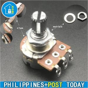 A500K B500K Potentiometer Splined Pot Electric Guitar Bass Effect Amp Tone Volume 15mm Shaft Part
