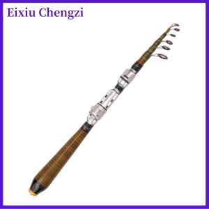 Eixiu 1.2m-2.4m xách tay mini Kính thiên văn cần Câu Quay ruồi cá chép Câu Cá Sợi Carbon du lịch đá Jig Rod