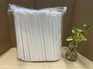 Straw Paper Jumbo Solid White 7.75"x12mm Pointed Wrapped - Ideal for Drinkware Use