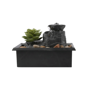 MAYIT ABS Water Fountain Battery/Plugged in Circulating Water Flow Flowing Water Ornaments Creative Micro Landscape Waterfall Decoration Home Decoration