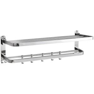 Bathroom Towel Rack Holder Storage Folding Movable Wall Mount Bath Towel Shelf Hook Bathroom Accessories Stainless Steel Bathroom Towel Rack