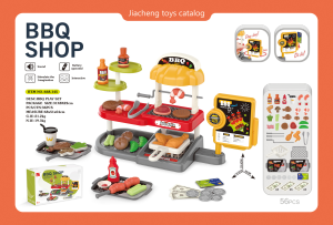 Ready Stock - 71PCS Kids Kitchen Pretend Play Fast Food Toys BBQ Grill food burger set Toy Kids Cooking Playset