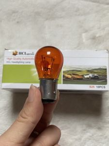 hộp 10 bóng đèn xi nhan dùng cho ô tô xe ải. Bóng đèn trợ sáng Halogen S15-HCL. Bóng đèn 1tim- 2tim vàng