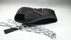 Nylon Weightlifting Dip Belt with Steel Chain for Weighted Pull Ups Squats and Fitness Training