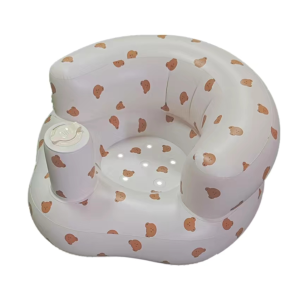 เก้าอี้เด็กพอง เก้าอี้เด็กพอง PVC 2 ชั้น เก้าอี้อาบน้ำเด็ก เก้าอี้รับประทานอาหารเด็ก โซฟาเด็กขนาดเล็ก (ลายหัวหมี)