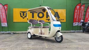 Kendaraan Listrik Roda 3 Tora Joozu Power Motor 1000W Battery Kering 60V 20Ah