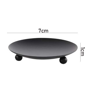 Iron Plate Candle Holder Nordic Style Round Plate Metal Plate Wedding Party Festival Candle Holder Art Gift Home Decoration