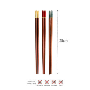 Glass Red Sandalwood Chopsticks Household High-end Antibacterial Mildew-proof Chopsticks Home 2025 New Style