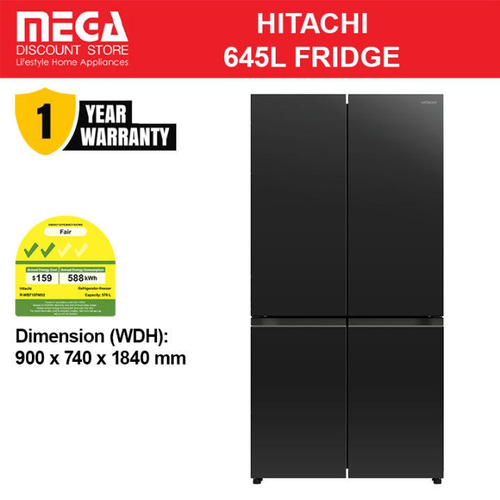 HITACHI R-WB710PMS2-CGK 645L FRENCH-DOOR FRIDGE (2 TICKS) (NO FREE GIFT ...