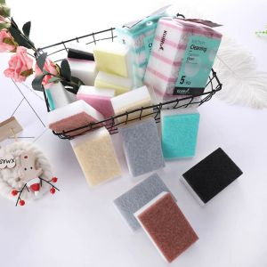 OKDEALS01 Rub 5pc Household Emery Double-Sided Non-Scratch Dishwashing Sponge Cleaning Accessories Magic Sponge Scouring Pad