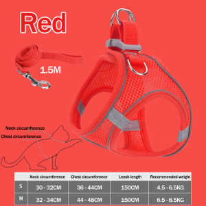 TIHOLE Escape Proof Cat Dog Pet Puppy kitten walking Harness Reflective Adjustable Mesh Vest with Dual Lock Hook Loop Buckle chest strap leash Breathable Anti Choke Design for Indoor Outdoor Tali Kucing Berjalan