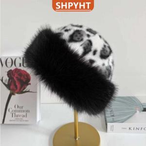 [COD] SHPYHT SPORTS Winter Leopard Plush Ear Protection Cap Windproof Keep Warm Headgear Fluffy Fur Fisherman Hat Fashion Outdoor Warm Brimless Caps