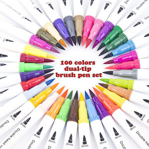 12-100 Colors Double Head Marker Pens Set School highlighter Art watercolor supplies Stationery