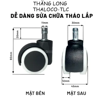 Couspan Bánh xe ghế văn phòng cao cấp bánh xe JIROSHI ghế xoay viền trắng