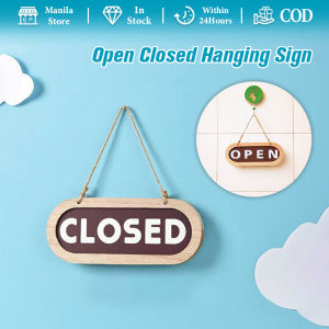 Wooden Business Open Closed Sign Double Sides Open Closed Sign for Stores Office Restaurants Bars