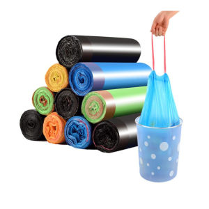 15 cái/cuộn túi đựng rác dày có dây rút 45x50cm chịu lực 10kg-HAUSE
