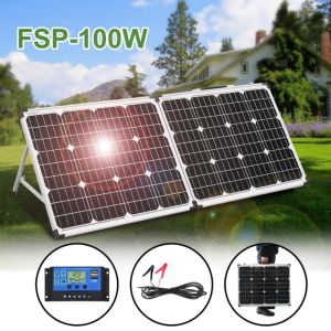 Dokio 100W collapsible solar panel 12V 18V module / system charger with controller solar panel kit boat can switch various angles / for various venues