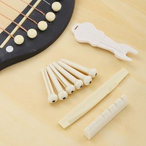 Guitar Saddle and Slotted Nut for 6 Strings Acoustic Guitar Parts Accessory Set