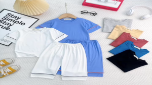 KIM118 Bộ lửng thun lạnh trơn phối viền (10-26kg) Minky Mom vải mềm mịn mát cho bé trai bé gái