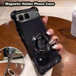Case infinix HOT 60i 5G Case Tecno SPARK GO 5G 2025 Case with Magnetic Stand Holder Soft Shockproof Clear Luxury New Design